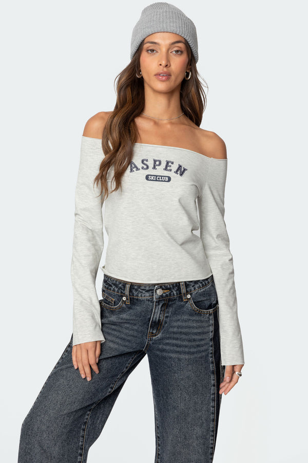 Aspen Ski Club Off Shoulder Top view 1