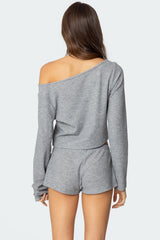 Teddy Cropped Waffle Top