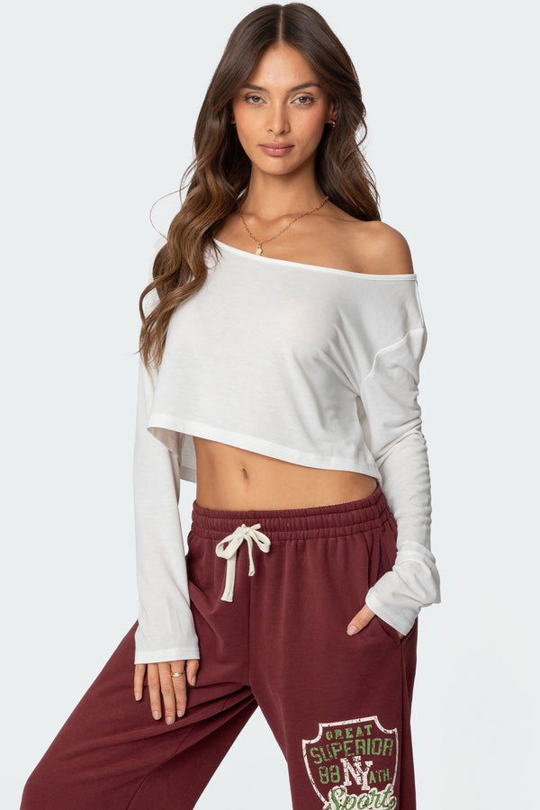 Cropped Off Shoulder Top view 1