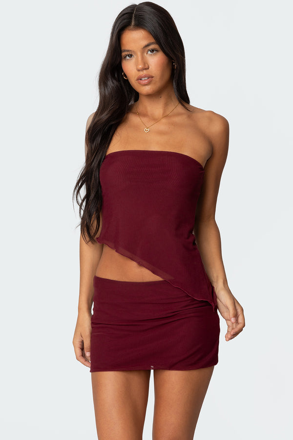 Vivi Mesh Asymmetric Tube Top view 1