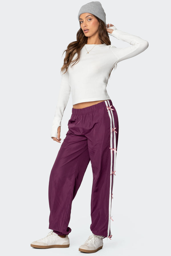 Bow Stripe Nylon Track Pants view 1