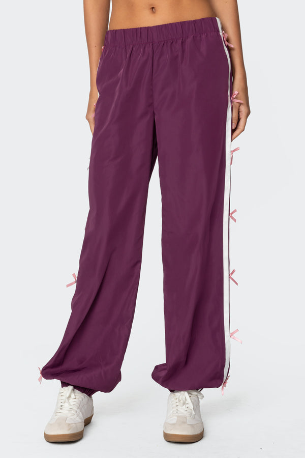 Bow Stripe Nylon Track Pants view 2