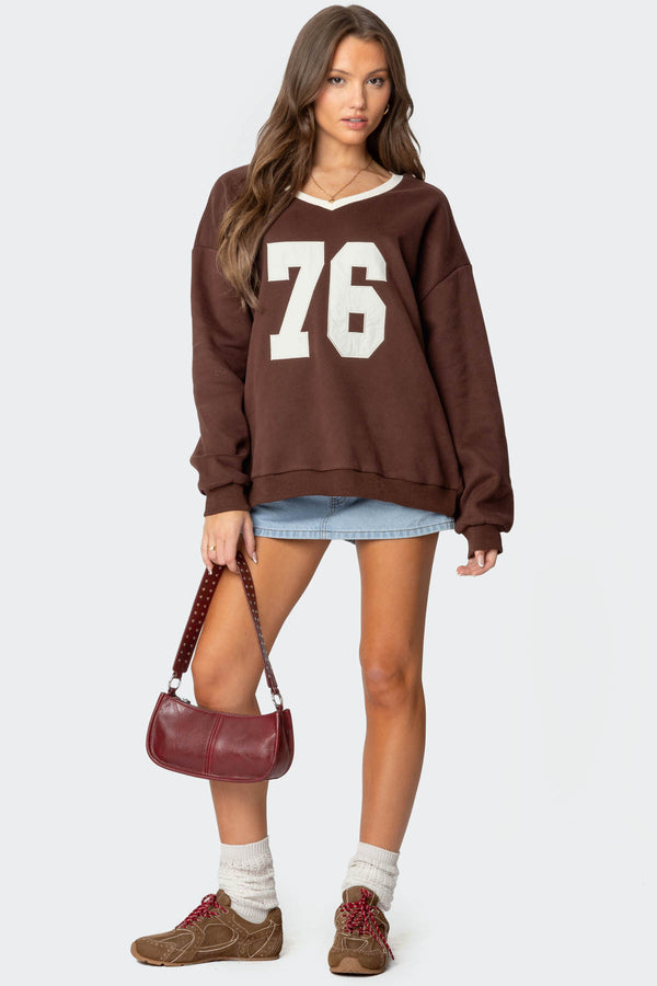 76 Oversized V Neck Sweatshirt view 2