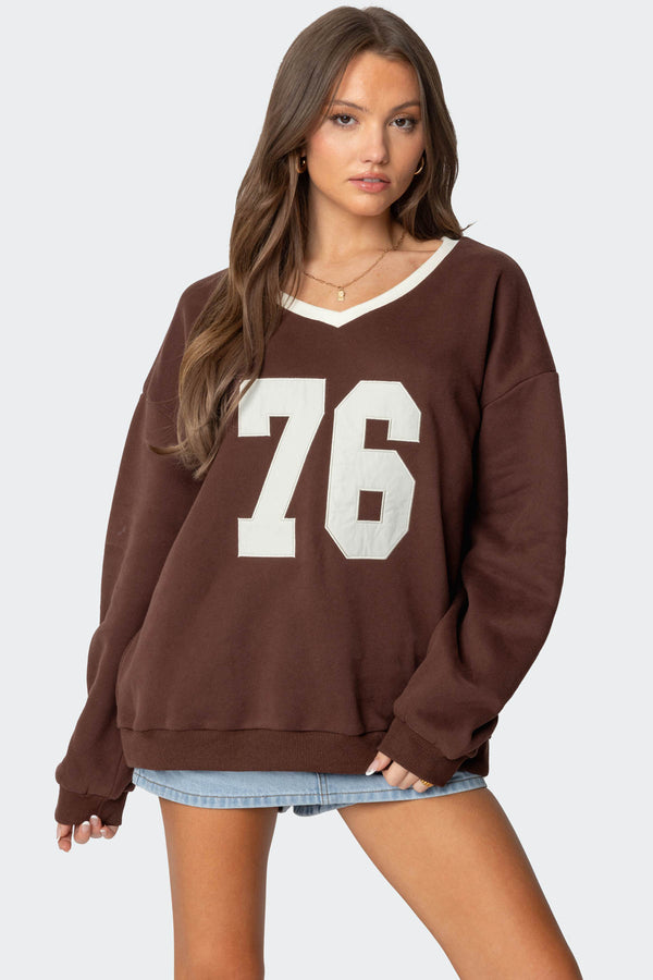 76 Oversized V Neck Sweatshirt view 1