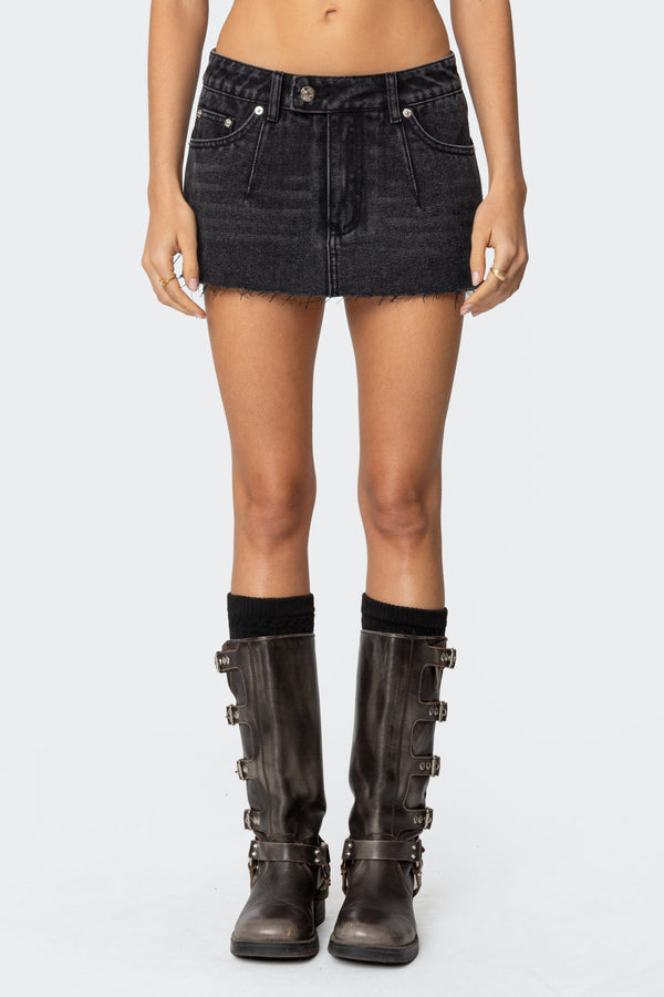 Clementine Low Rise Denim Micro Skort view 2