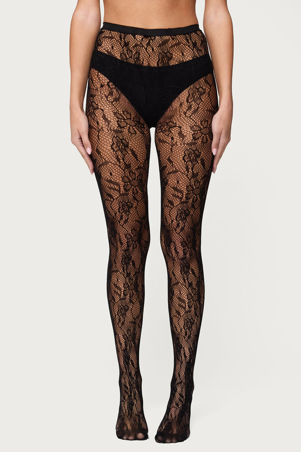 Lacey Fishnet Tights view 2
