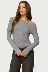 Leyna Striped Off Shoulder Top