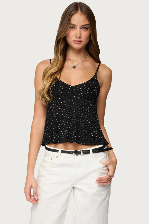 Kelli Floral Babydoll Tank Top view 1