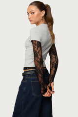 Layered Lace Sleeve Top