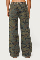 Quincy Studded Low Rise Baggy Jeans
