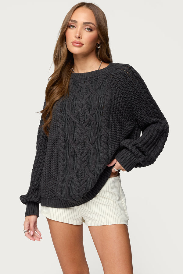 Lira Chunky Cable Knit Sweater view 1