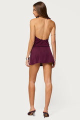 Studded Cutout Backless Mini Dress