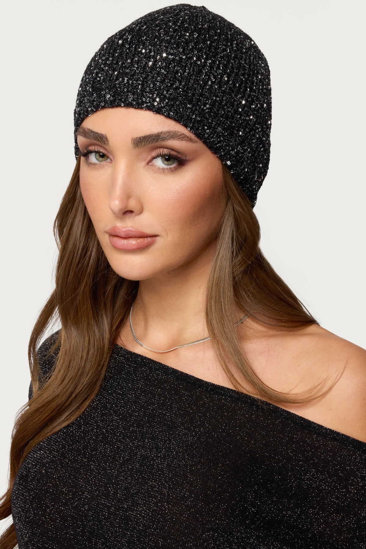 Sequin Knit Beanie