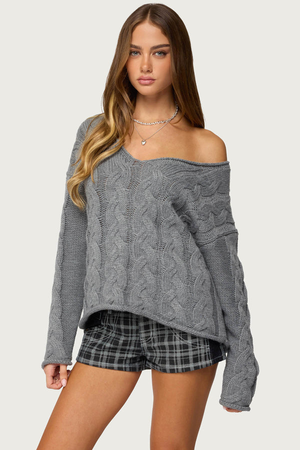 Inga Oversized Cable Knit Sweater view 1