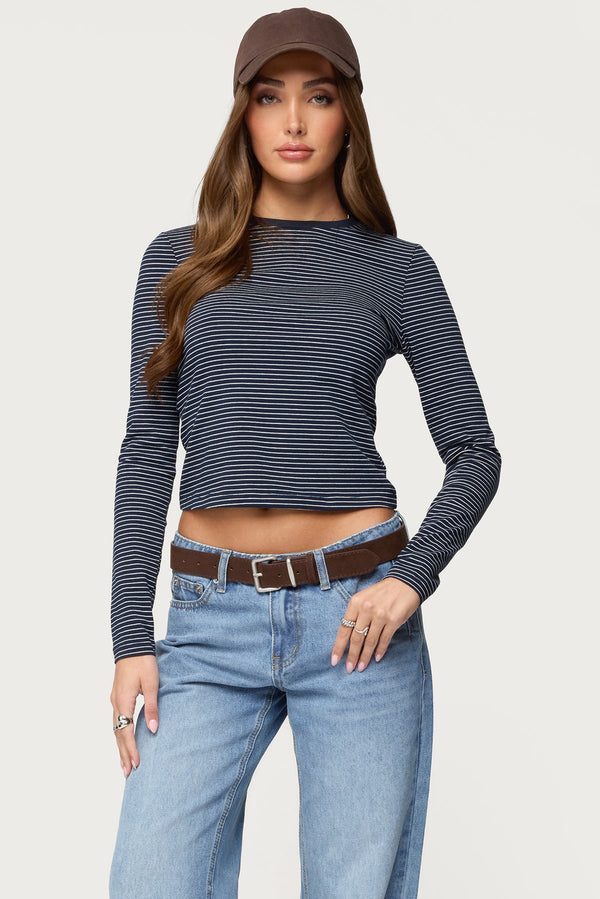Brianna Striped Long Sleeve T Shirt view 1