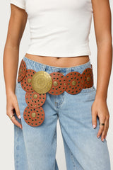 Faux Leather Western Disc Belt