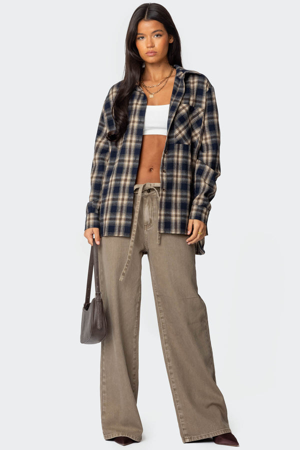 Plaid Flannel Button Up Shirt view 2
