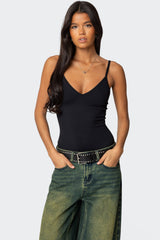 Teaghan V Neck Fitted Bodysuit
