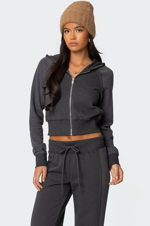 Chandler Waffle Zip Up Hoodie view 1
