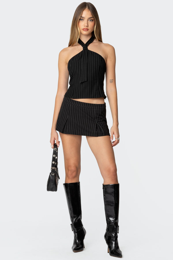 Karine Pinstripe Halter Top view 2