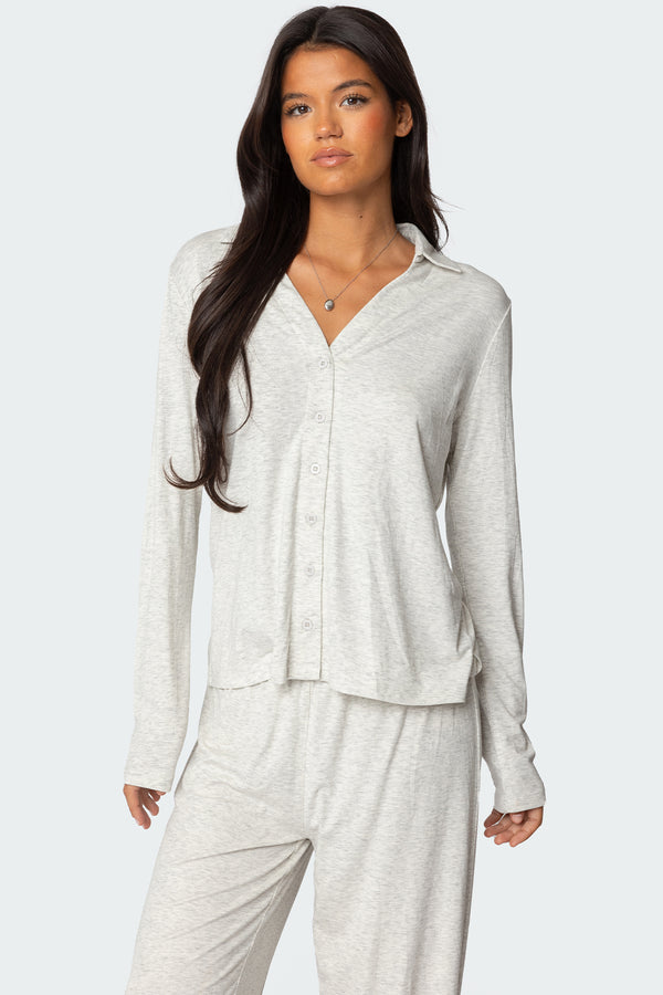Justina Button Up Top view 1