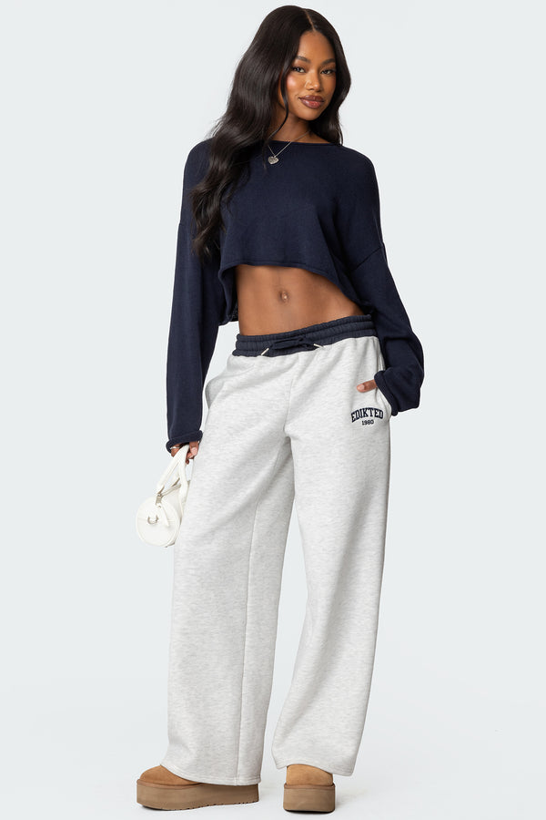 Edikted Contrast Embroidered Sweatpants view 1