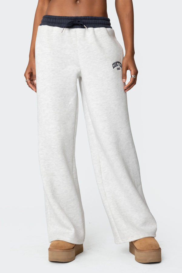 Edikted Contrast Embroidered Sweatpants view 2