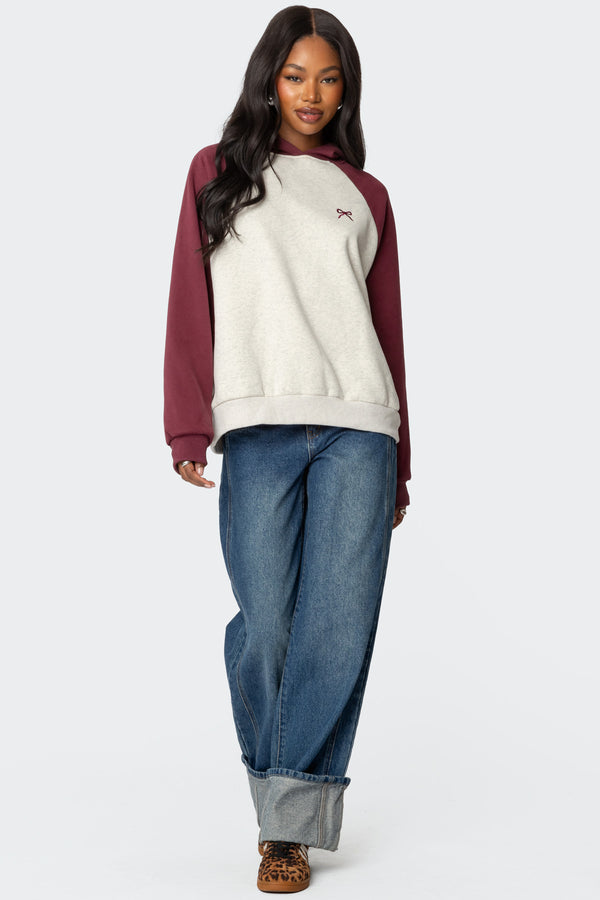 Raglan Bow Oversized Hoodie view 2