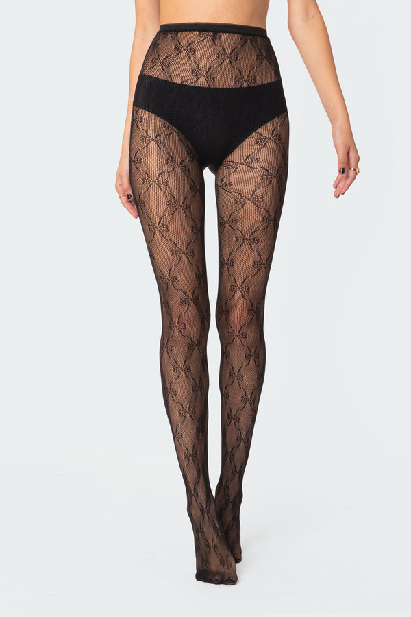 Embroidered Lacey Tights view 1