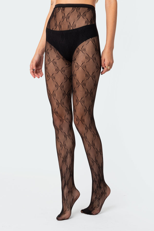 Embroidered Lacey Tights view 2