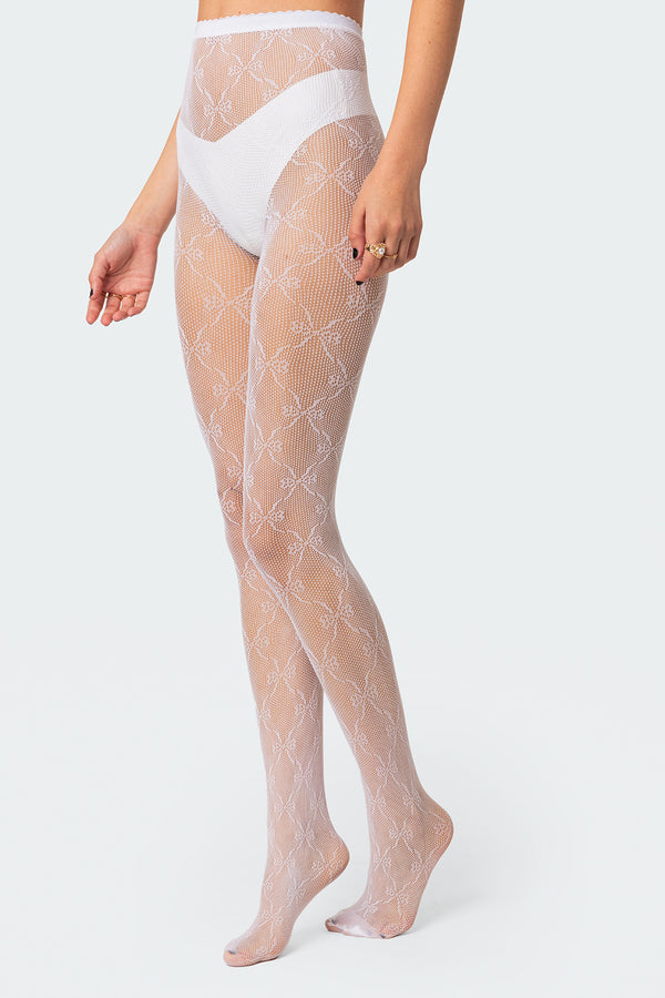 Embroidered Lacey Tights view 2