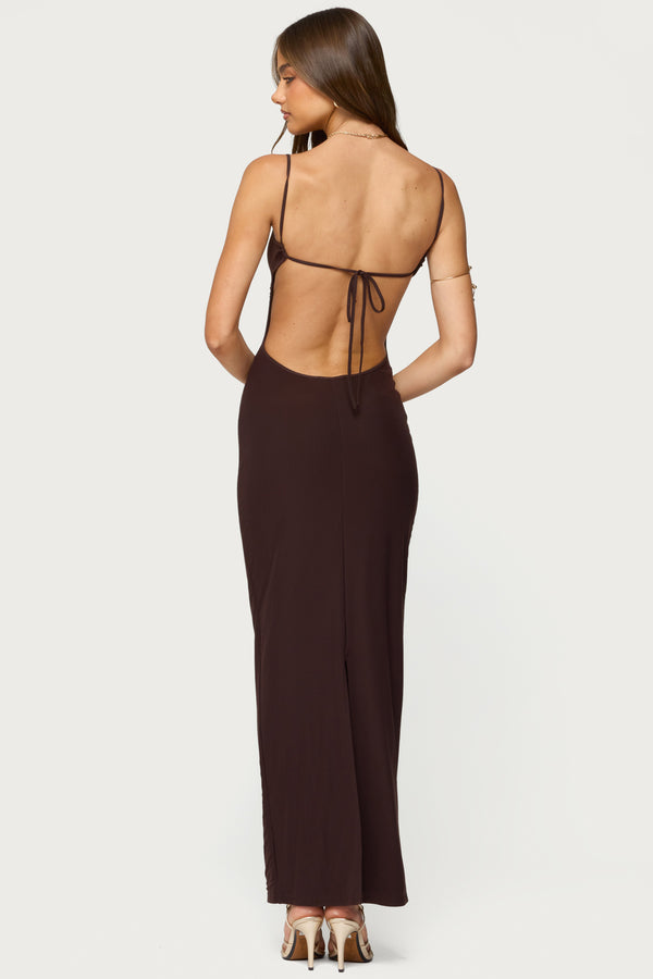 Shanna Backless Mesh Maxi Dress view 2