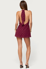 Polka Dot Cowl Neck Mini Dress