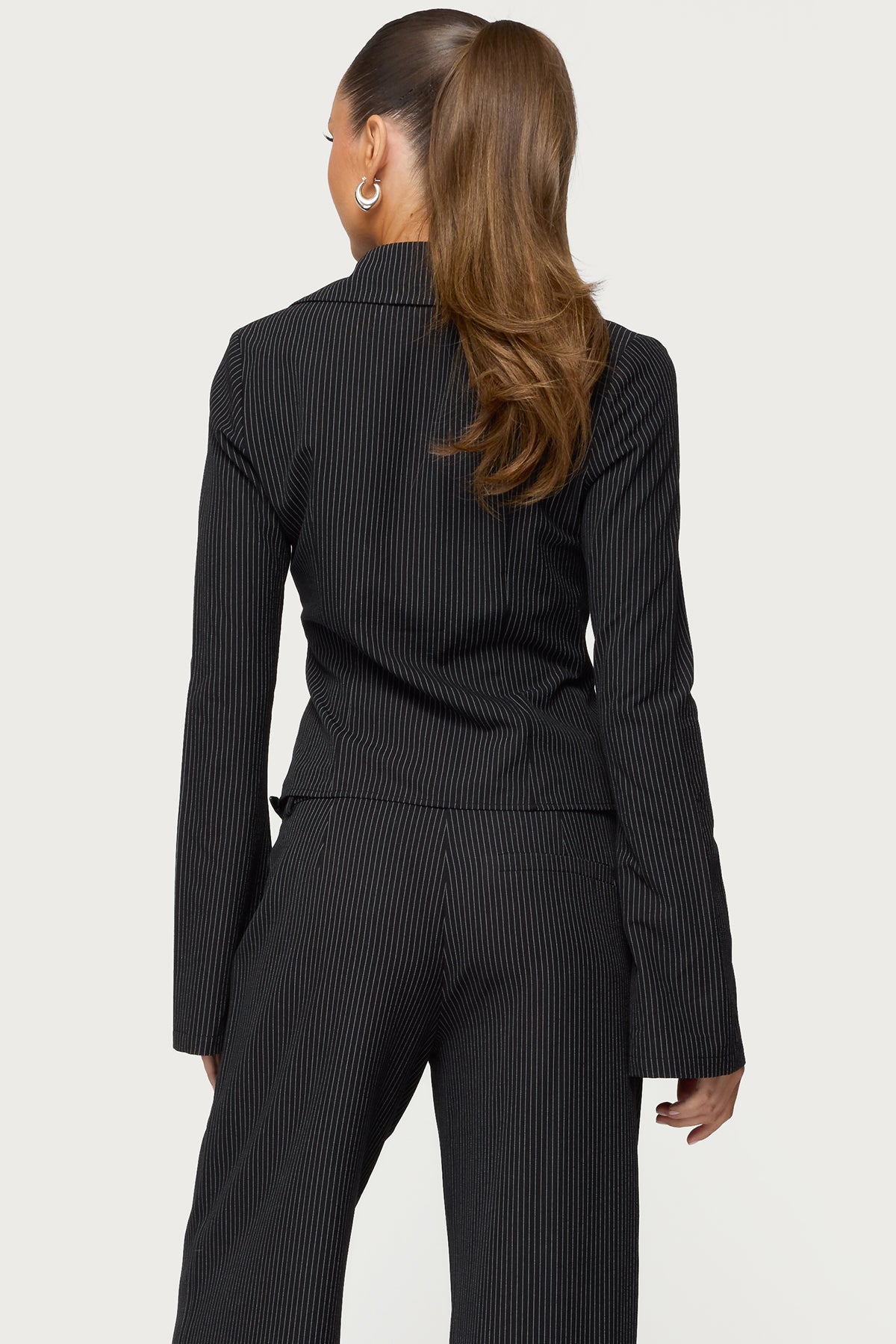 Pinstripe Tailored Button Up Shirt