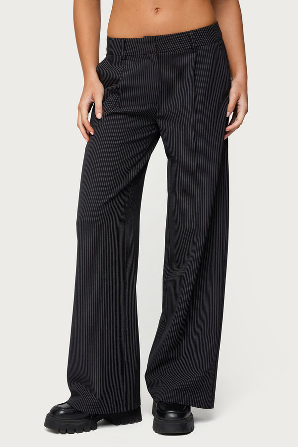 Pinstripe Tailored Straight Leg Pants view 2