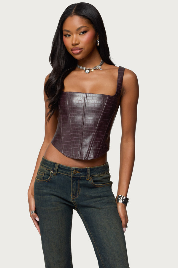Shana Faux Croc Corset view 1