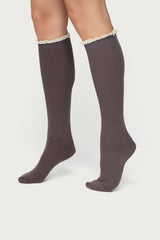 Lacey Ruffle Knee High Socks