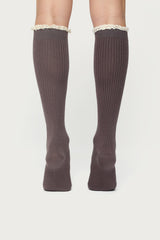Lacey Ruffle Knee High Socks