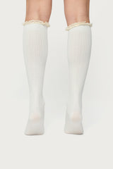 Lacey Ruffle Knee High Socks