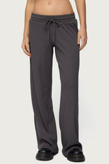Cicilia Straight Leg Ribbed Pants