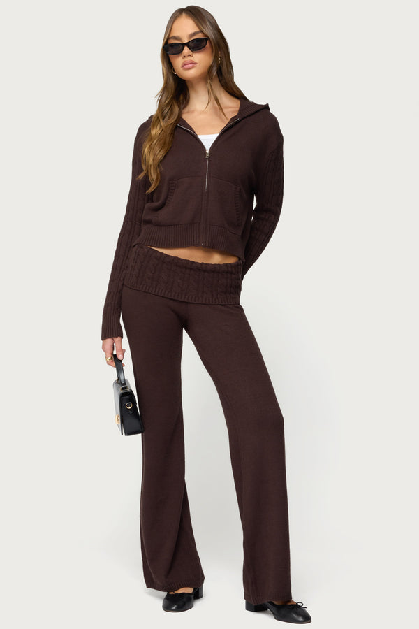 Lula Cable Knit Zip Up Hoodie view 2