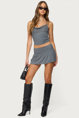 Klara Studded Cowl Neck Halter Top