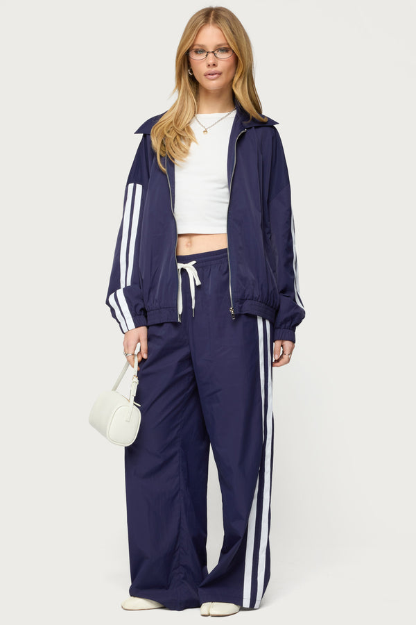 Kieran Stripey Nylon Track Pants view 1