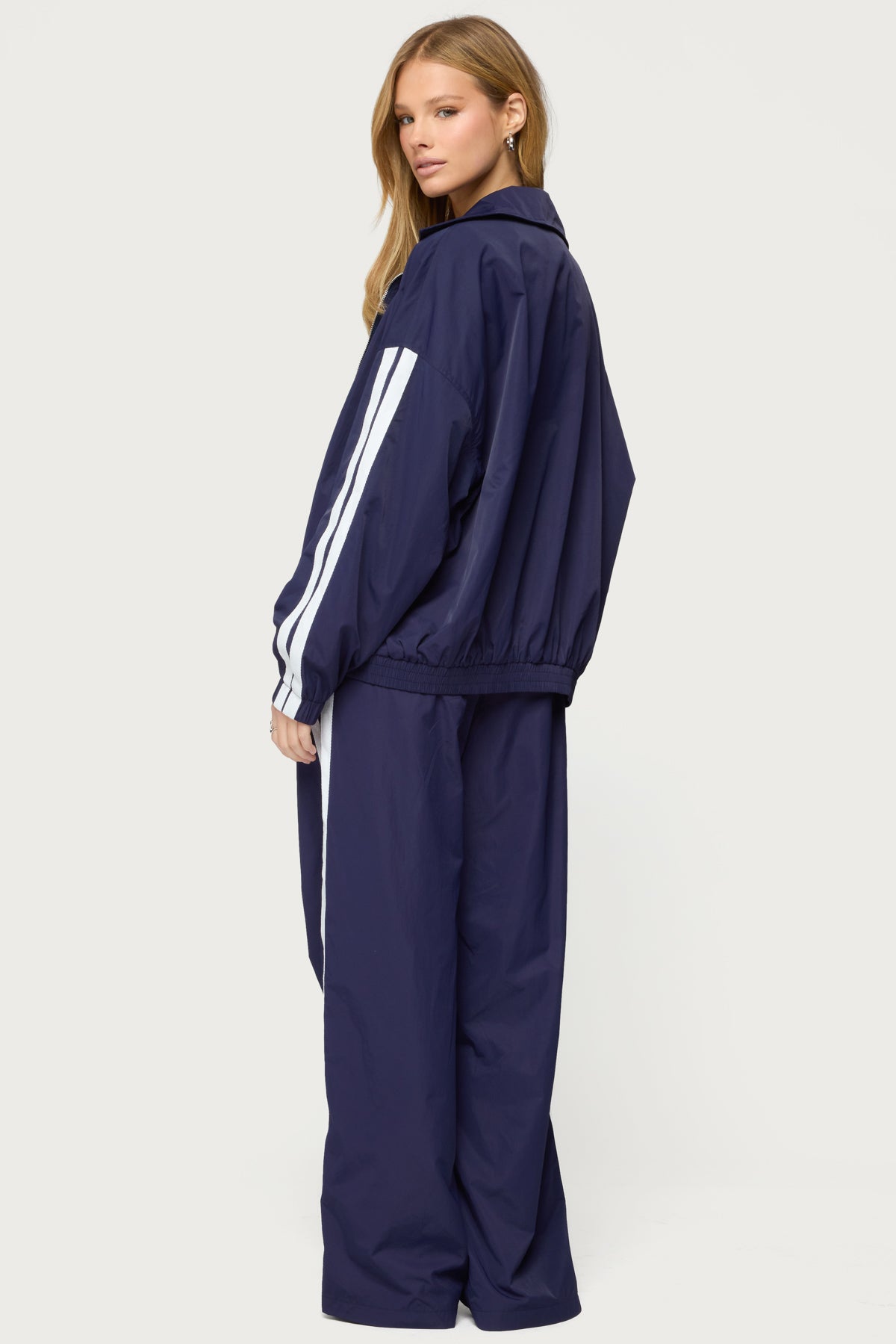 Kieran Stripey Nylon Track Jacket