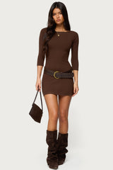 Jadey Boat Neck Mini Dress
