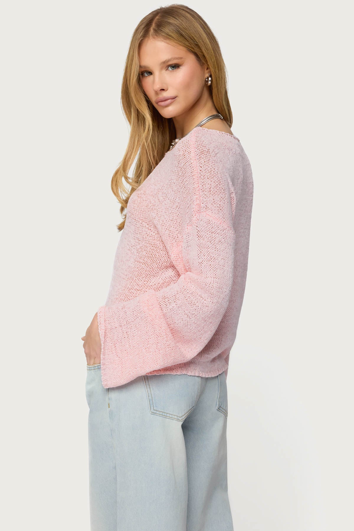 Drop Shoulder Light Knit Sweater