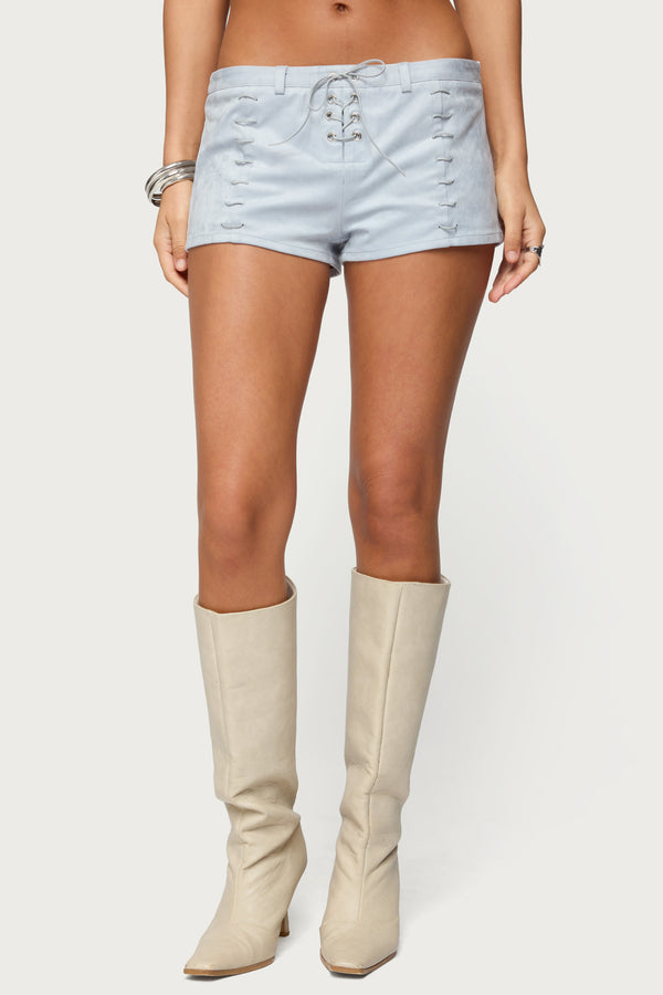 Sloane Faux Suede Micro Shorts view 2