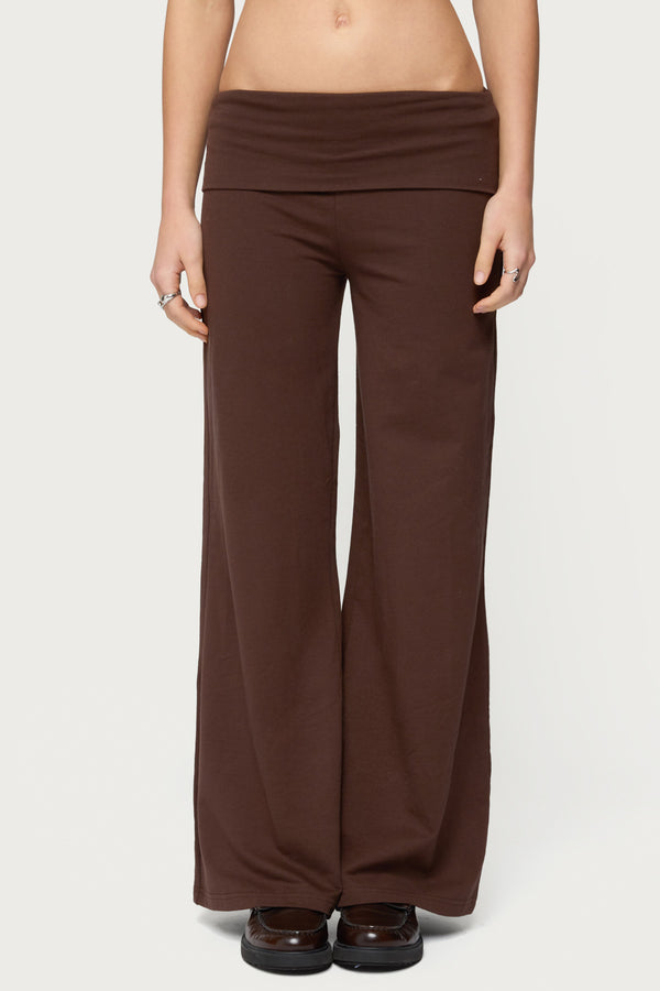 Petite Wide Leg Foldover Pants view 2