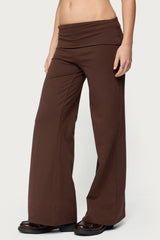 Petite Wide Leg Foldover Pants