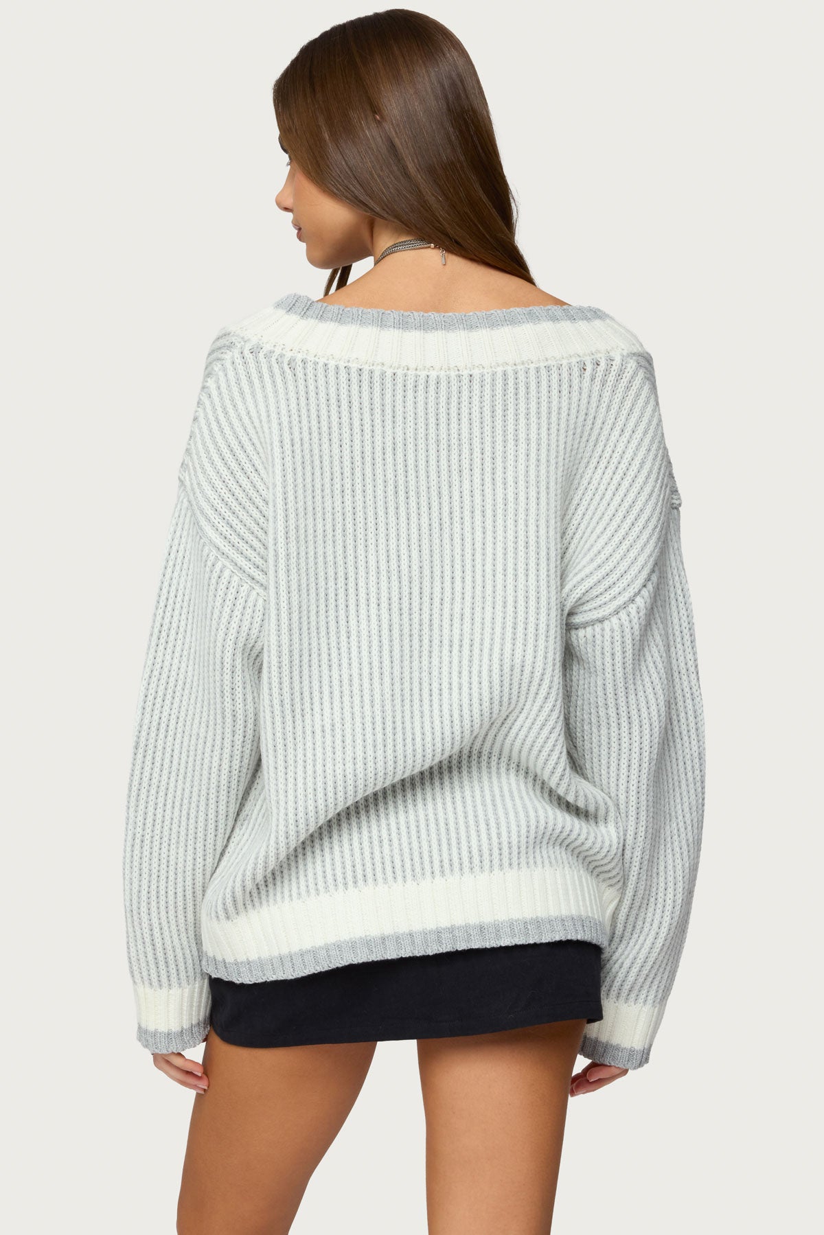 Lila V Neck Cable Knit Sweater